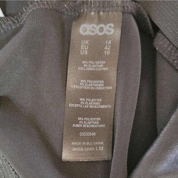 ASOS Design Leather Look Black Leggings - Picture 14 of 16